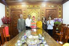 Phái đoàn Hội Hữu nghị Việt Nam - Campuchia thăm, chúc Tết chùa Giác Ngộ