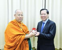 Phái đoàn lãnh đạo ICDV và Trung ương Giáo Hội Phật Giáo Việt Nam thăm, làm việc với chính quyền TP.HCM