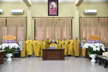 Chư Tôn đức của Học viện PGVN tại Tp. HCM khánh tuế đức Quyền Pháp chủ và tưởng niệm 10 năm ngày mất của ĐLHT. Thích Minh Châu