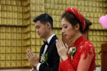 Chùa Giác Ngộ: Lễ hằng thuận của Phật tử Minh Định và Thiên Kim