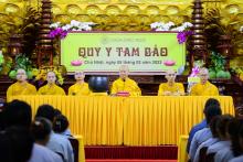 Thiêng liêng 616 Phật tử được quy y Tam Bảo dịp rằm Thượng nguyên tại chùa Giác Ngộ