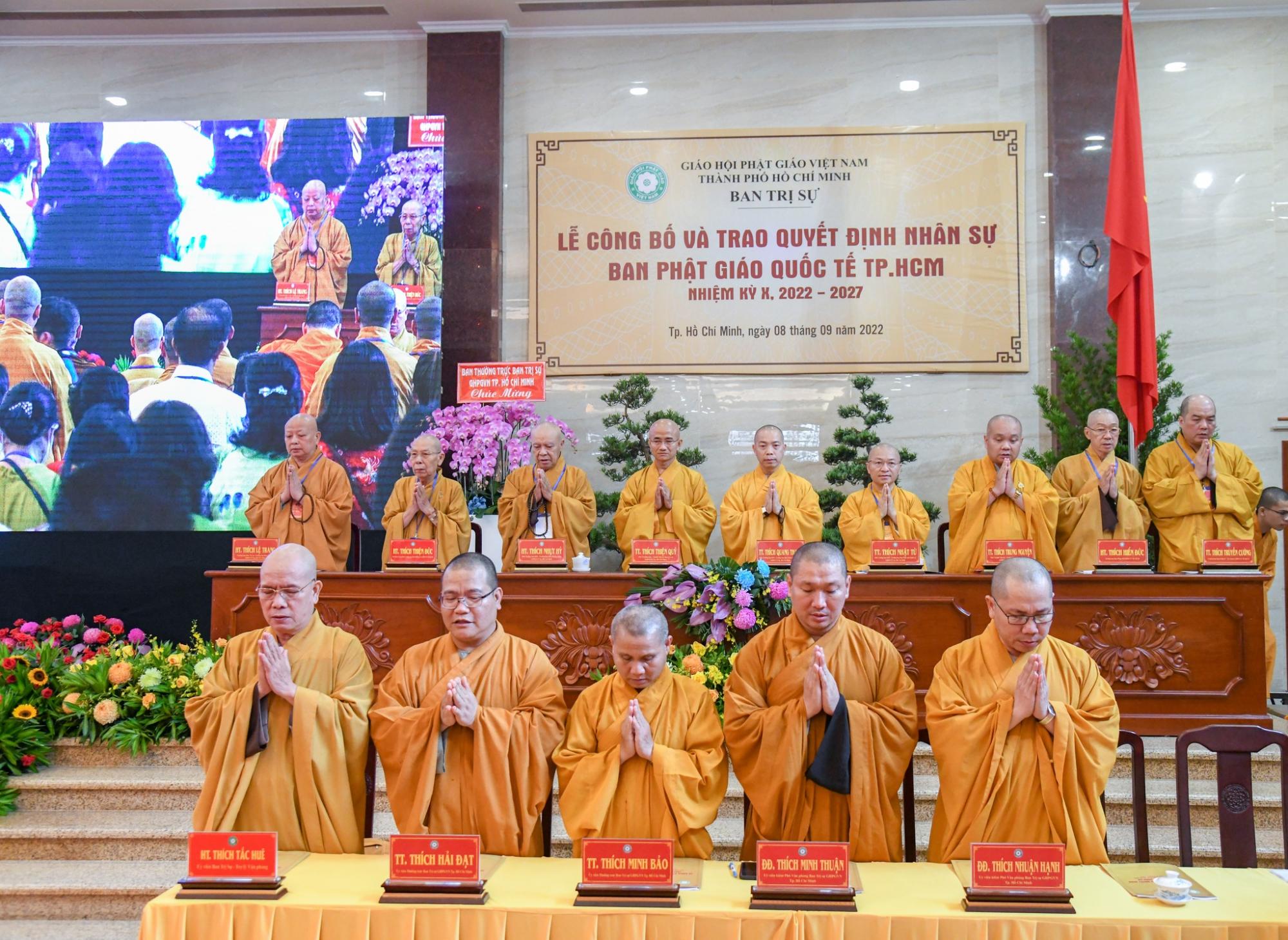TP.CHM: Lễ công bố quyết định và ra mắt nhân sự Ban Phật Giáo Quốc tế GHPGVN TPHCM nhiệm kỳ X (2022-2027)