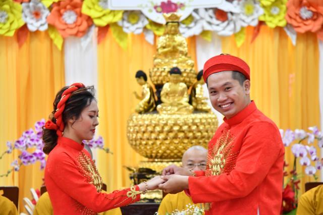 Chùa Giác Ngộ: Lễ hằng thuận của chú rể Du Phạm Quang và cô dâu Trần Thị Mỹ Dung