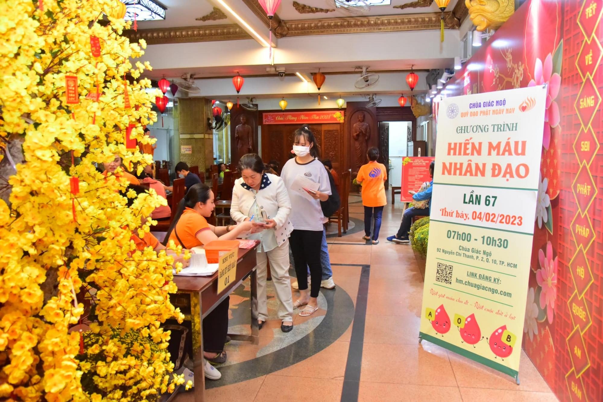 Chùa Giác Ngộ: Gần 450 tình nguyện viên hiến máu đầu xuân